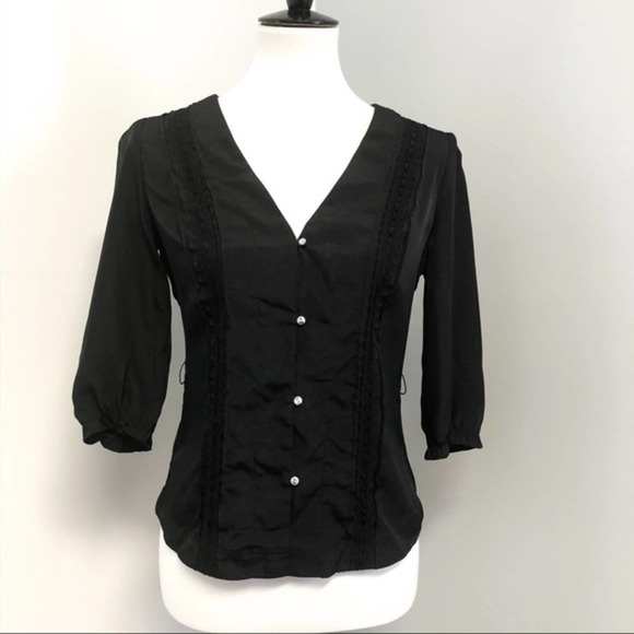 New York & Company Tops - NWT New York & Company Black Button Up Blouse XS 🌸